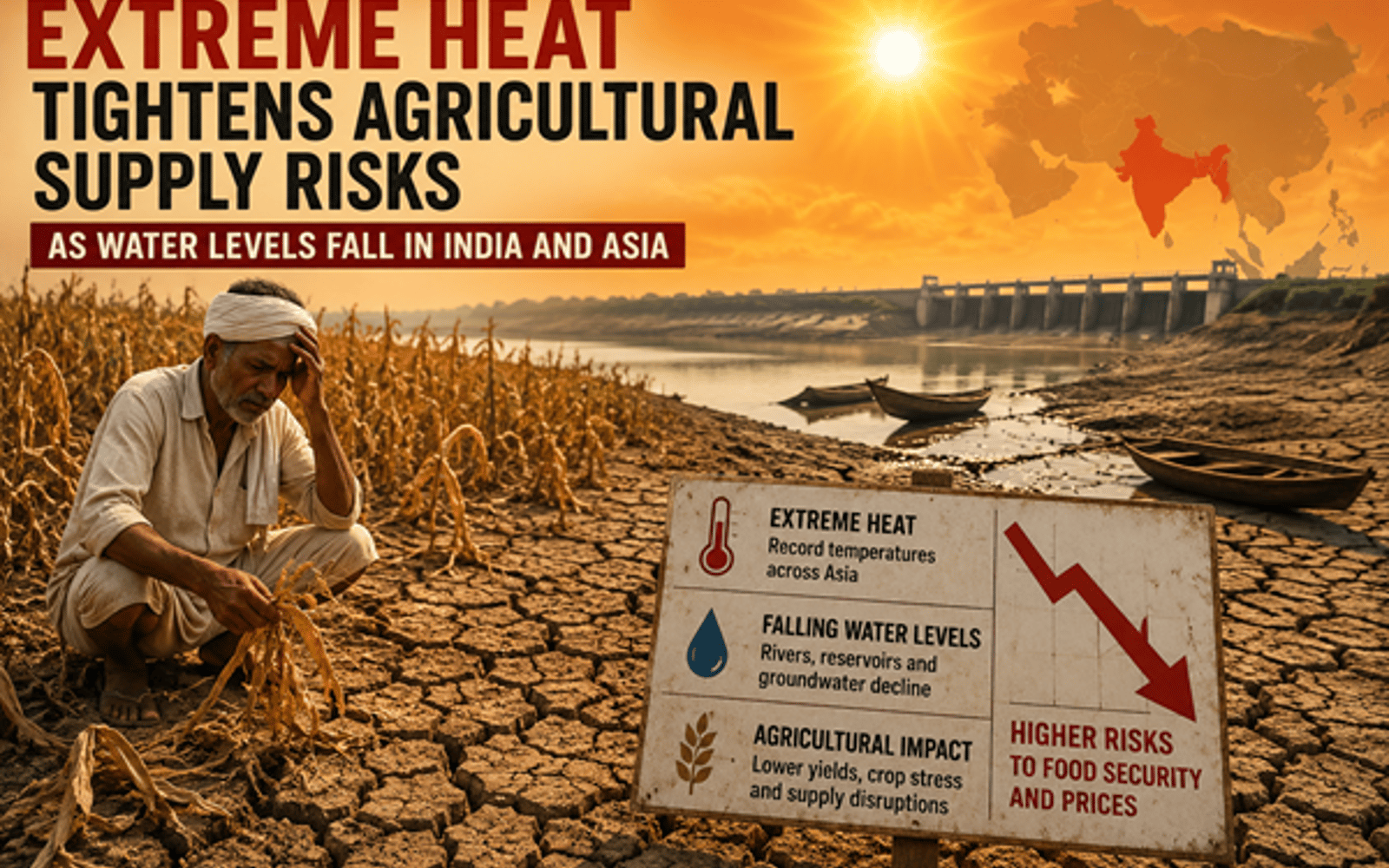 Extreme Heat Tightens Agricultural Supply Risks as Water Levels Fall in India and Asia