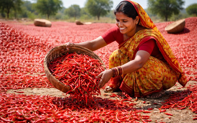 Indian Red Chilli Market: Weather Stress Keeps Prices Firm Into New Season