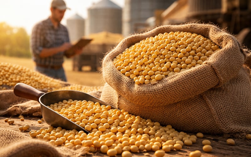 US record soybean harvest pressures prices as exports step in