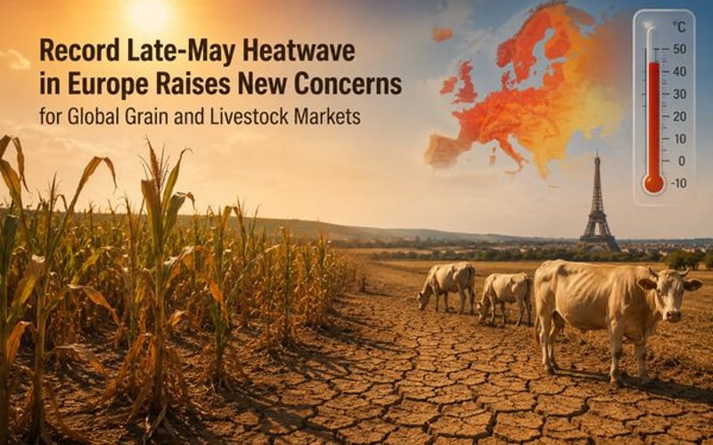 Record Late-May Heatwave in Europe Raises New Concerns for Global Grain and Livestock Markets