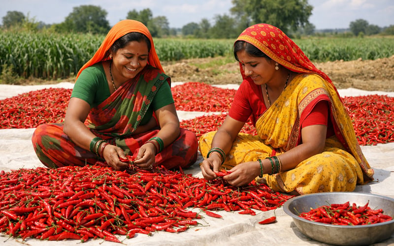 Indian Chilli FOB Prices Ease Slightly as Monsoon Supports Crop Prospects