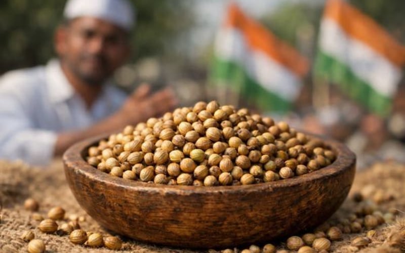 Cilantro Indiano em uma Pressão Política de Suprimento – Preços Continuam Altos