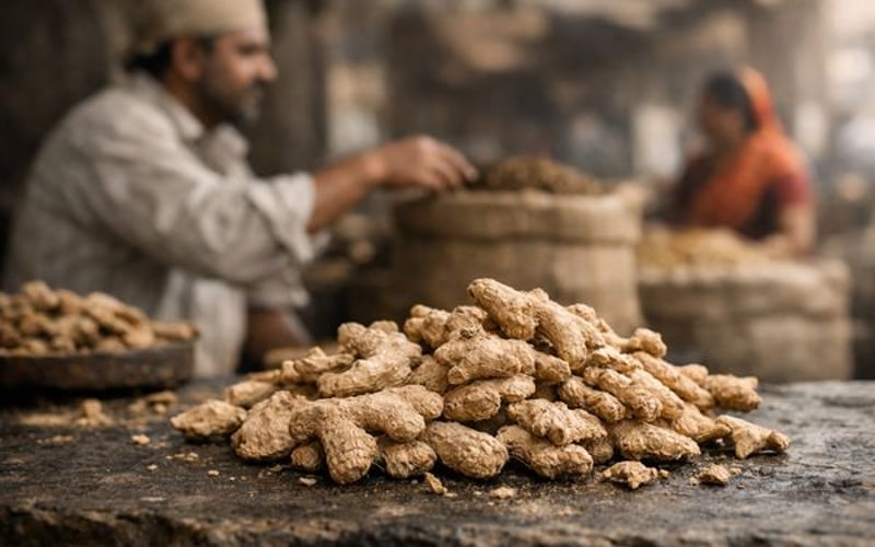 Indian Dried Ginger FOB Softens Slightly as Heat Builds into Monsoon Watch