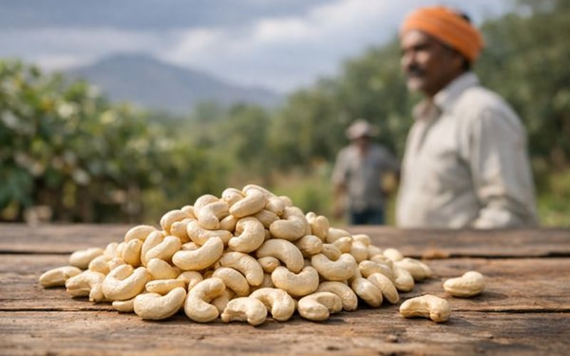 Los Núcleos de Anacardo de India se Mantienen Firmes a Medida que el Monzón se Acerca a Regiones Clave de Cultivo