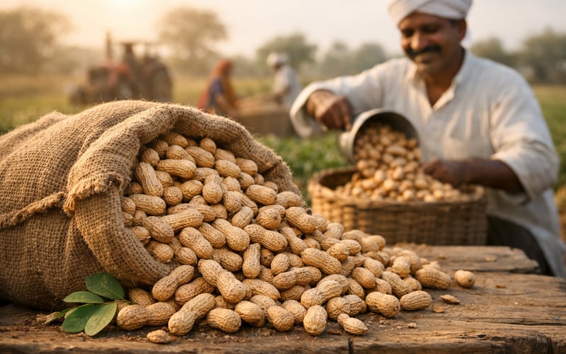 Indian Groundnut Acreage Rebounds as Gujarat Drives a Softer but Well‑Supplied Market