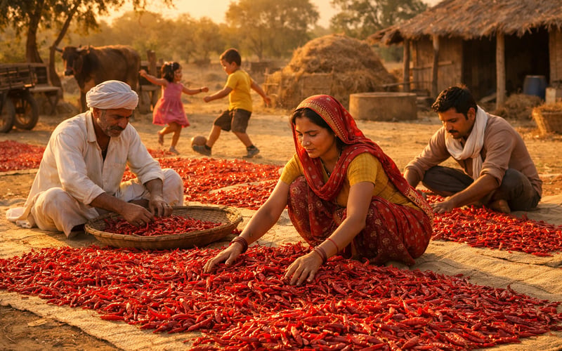 Indian Chilli Exports Face Residue Risk as Prices Move Sideways