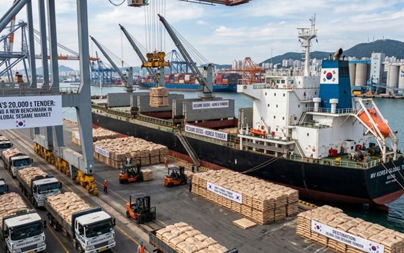 A Licitação de 20.000 t da Coreia Estabelece um Novo Referencial no Mercado Global de Gergelim