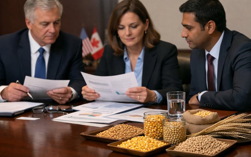 تصاعد الخلاف الجمركي بين الولايات المتحدة وكندا يرفع مخاطر تجارة الأغذية الزراعية في أمريكا الشمالية