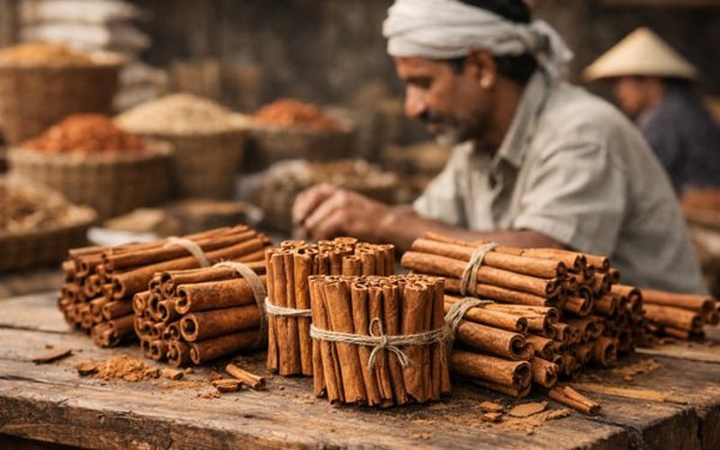 भारत में दालचीनी की कीमतें हल्का कम हुईं, जबकि वियतनाम की कैसिया प्रतिस्पर्धात्मक बनी हुई है