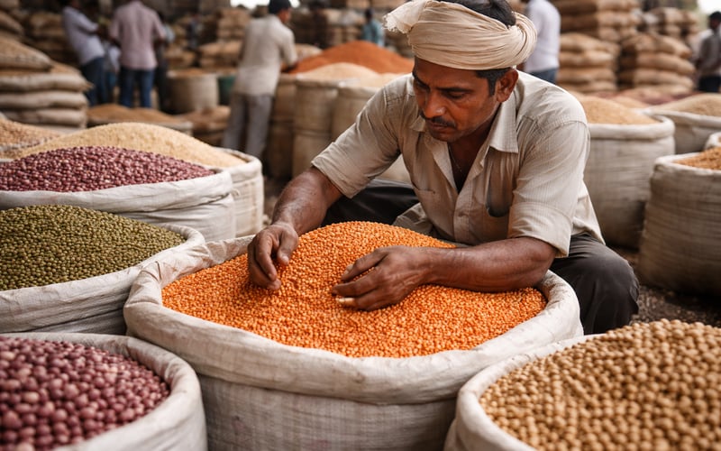 Beans Market: Indian Masoor Steady, Moong Softens Amid Patchy Arrivals