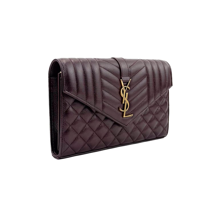 Saint Laurent Uptown Dark Brown Quilted Wallet on Chain - IMG_9869.jpg