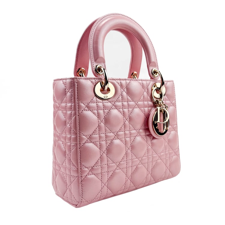 Dior Lady Dior Pink Lambskin Top Handle Bag - IMG_9288.jpg