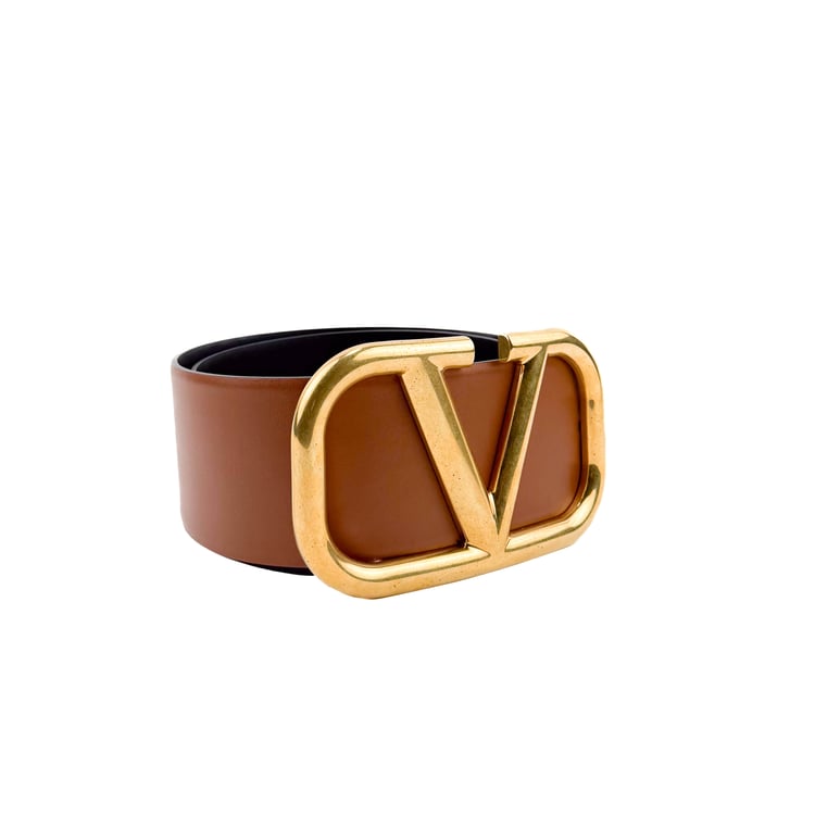 Valentino Garavani VLogo Signature Belt 70mm in Brown Leather with Antique Gold Buckle - IMG_0714.jpg