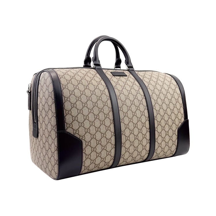 Gucci GG Supreme Canvas Boston Bag with Black Leather Trim - IMG_0602.jpg