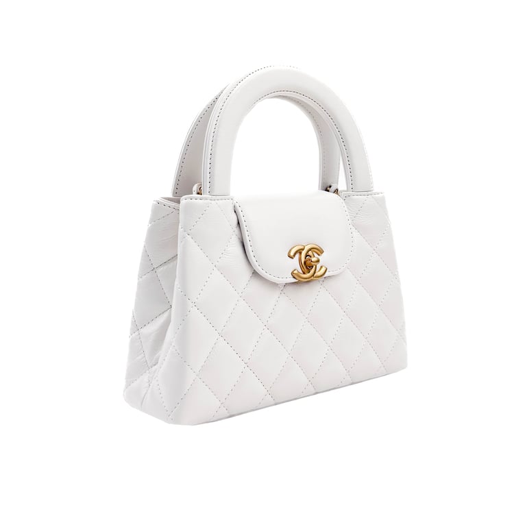 Chanel Mini Top Handle White Quilted Handbag - IMG_9546.jpg