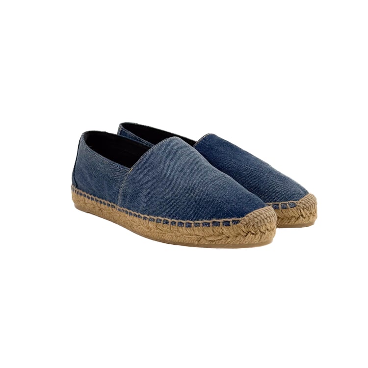 Saint Laurent Tribute Blue Canvas Platform Sandals - IMG_0351.jpg