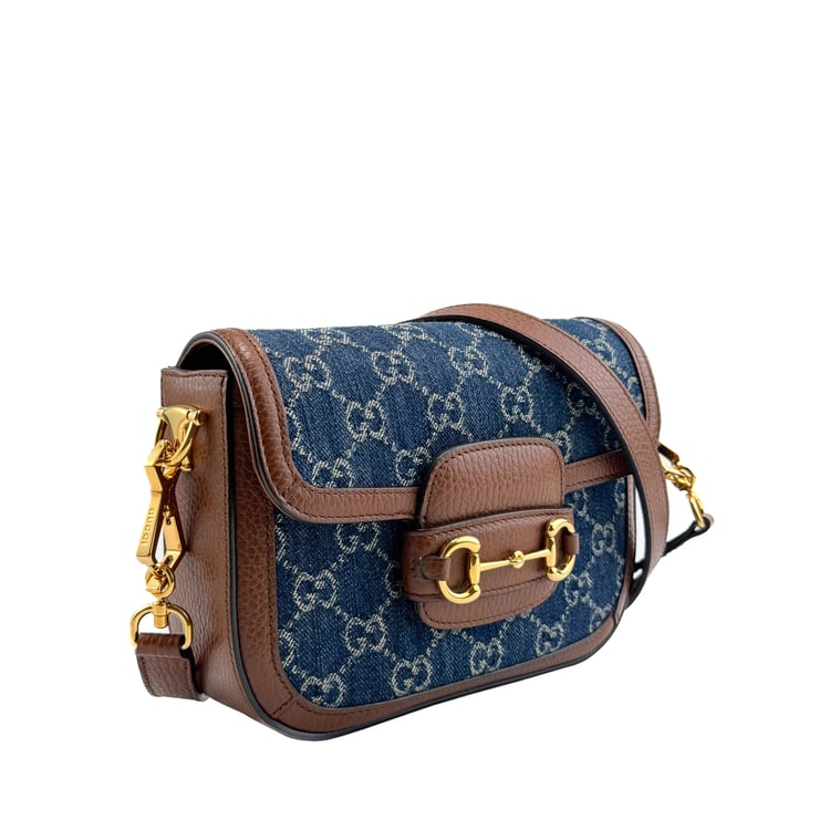 Borsa Mini Gucci Horsebit 1955 in Denim GG - IMG_1855.jpg