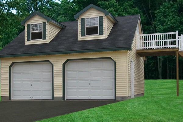 24x24 Custom 2 Story Vinyl Garage1