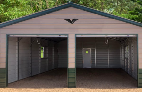 24x30x9 Double Metal Garage 831