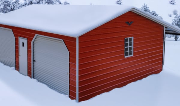 24x30x9 Vertical Roof Double Garage 121