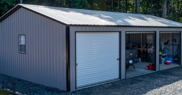 24x40x9 3 Bay Metal Garage 991