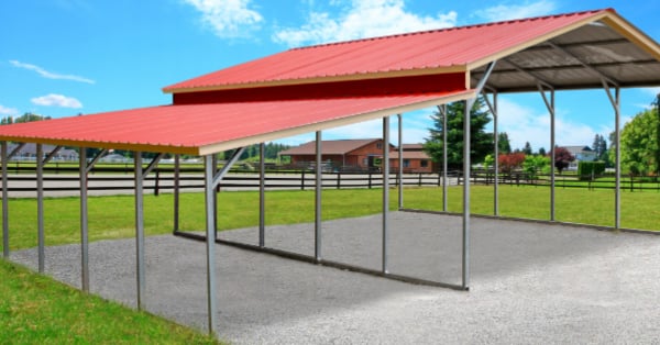 32x25x9 6 Carport With Lean To 781