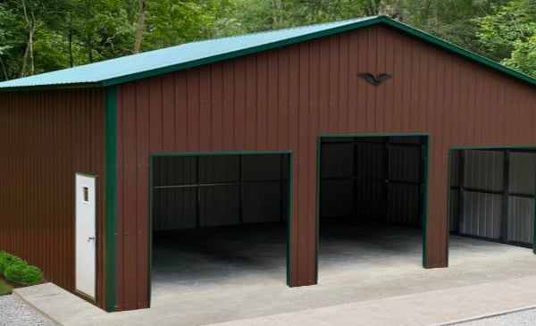 36x25x12 3 Bay Garage 641