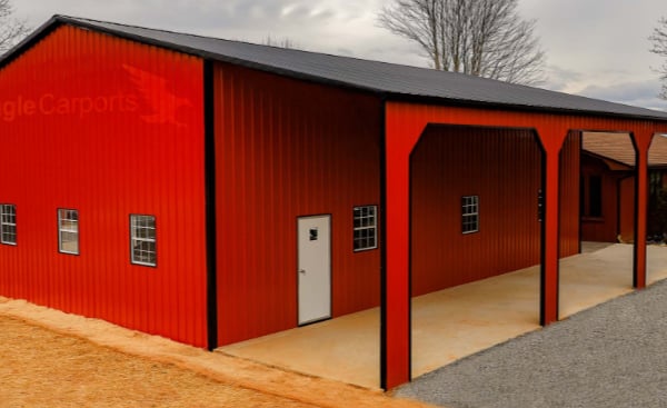 42x50x16 12 Metal Garage With Lean To 221