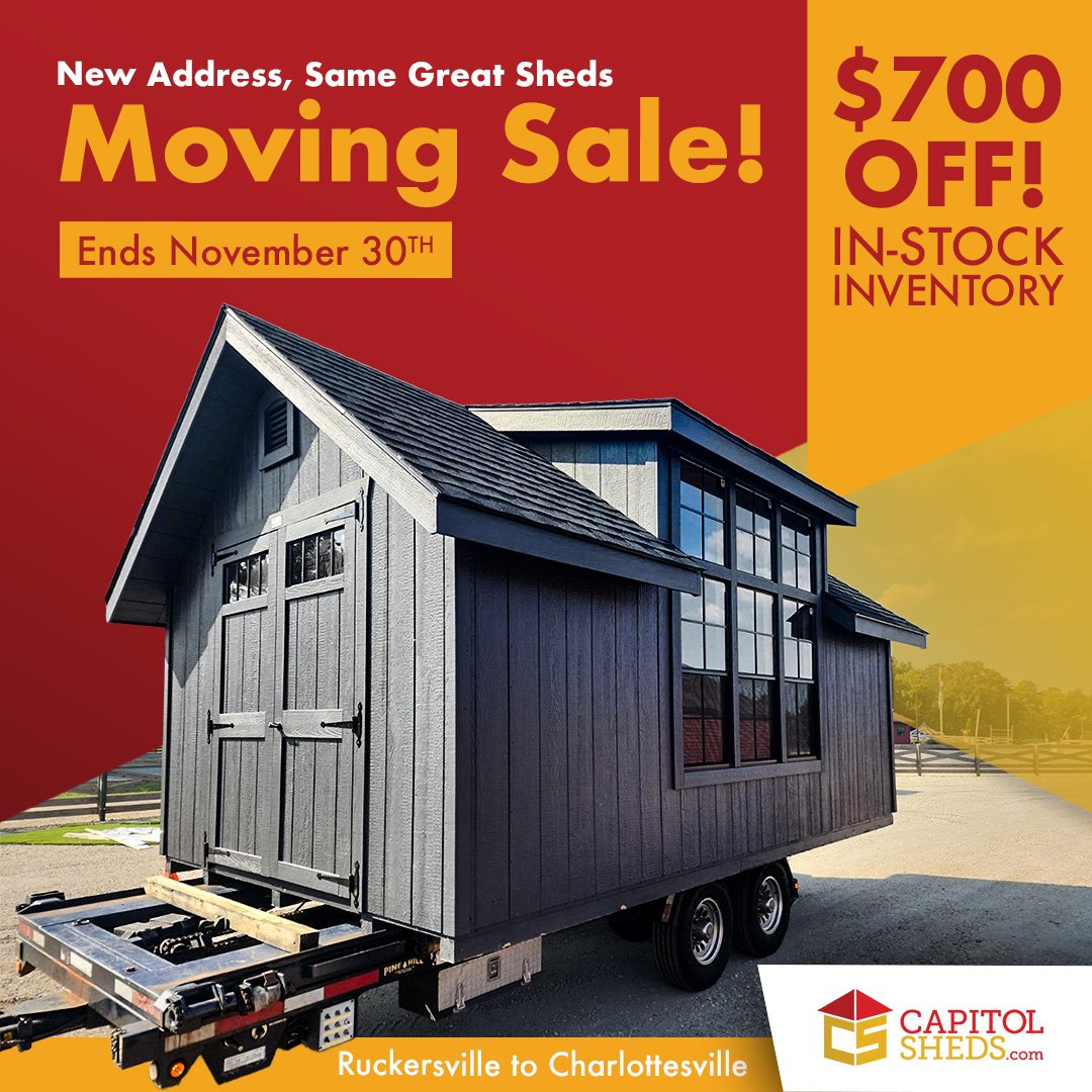 Capitol Sheds Moving Sale