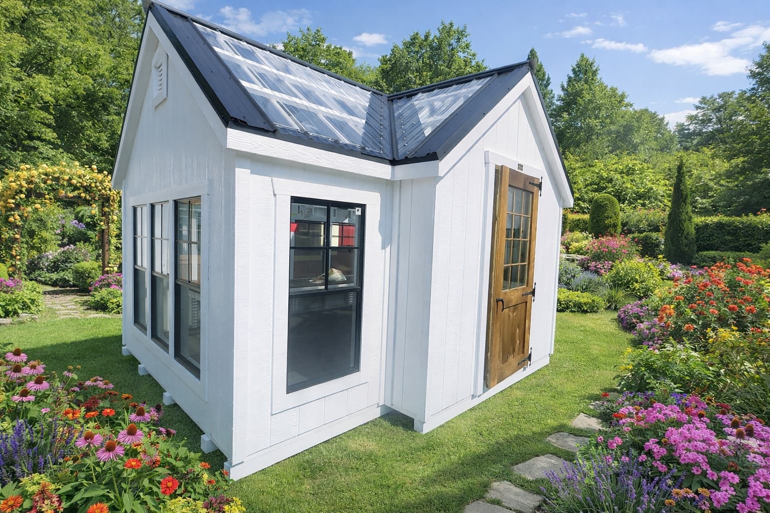 A shed after shed installation