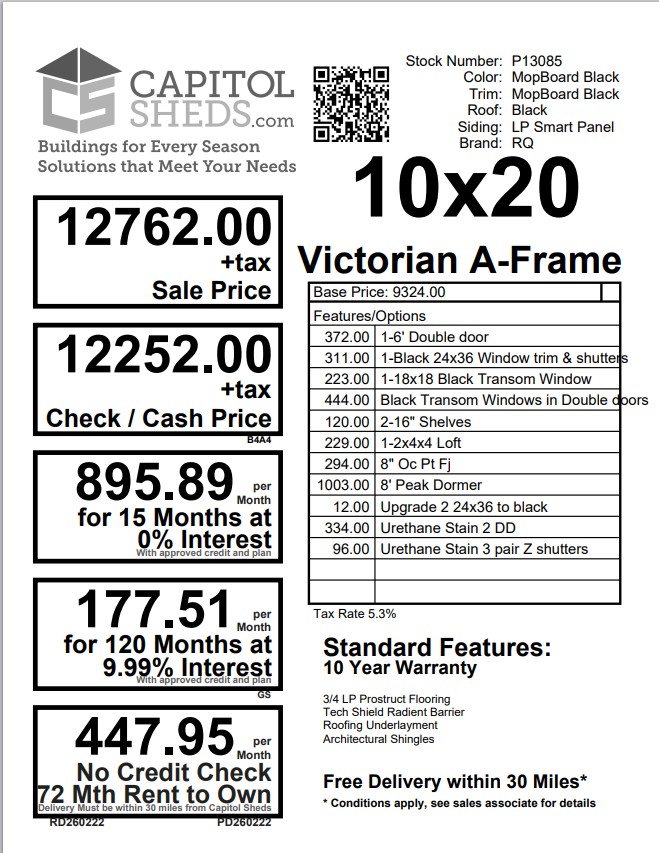 P13085 - 10x20 Victorian A-Frame - Image 9