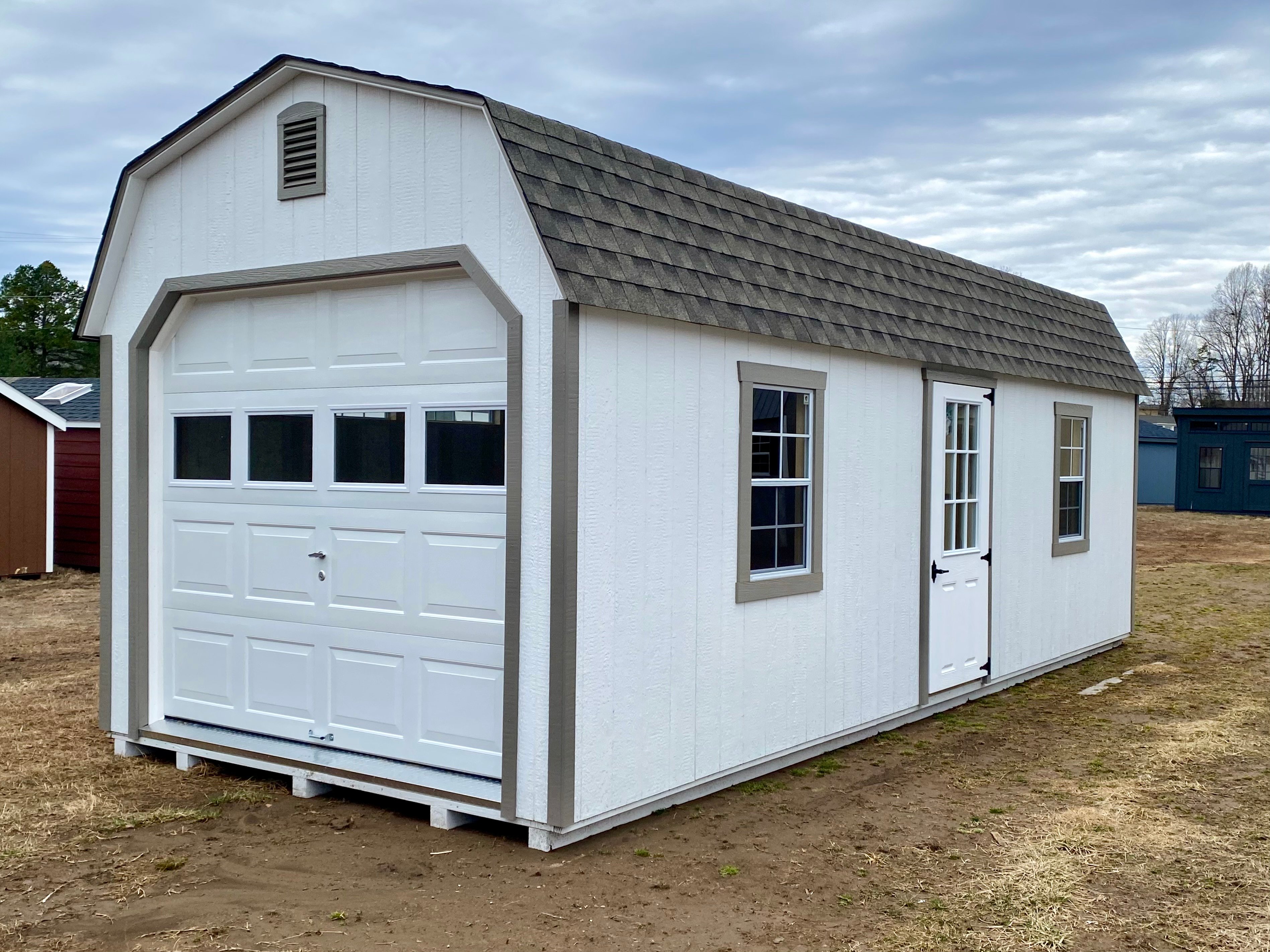 P13070 - 10x25 Dutch Barn w/ Overhead Door & Partition Wall