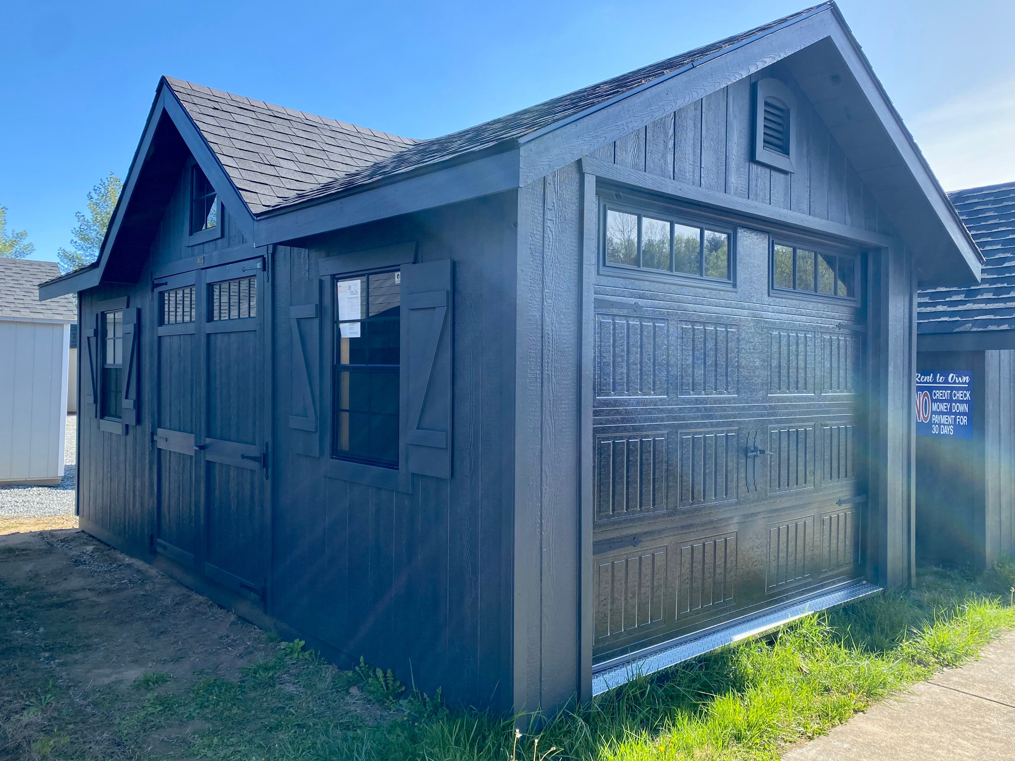 P12995 - 12x20 Victorian A-Frame 7' w/ Overhead Door