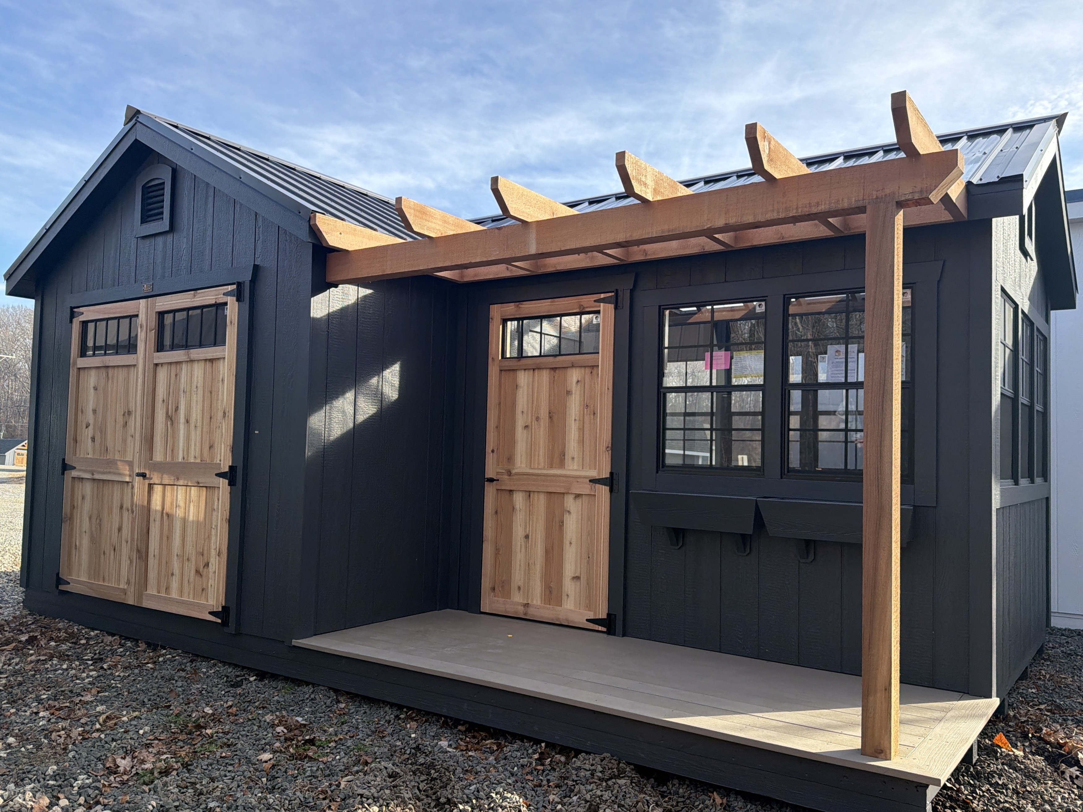 P13013 - 12x20 Colonial Greenhouse Shed Combo