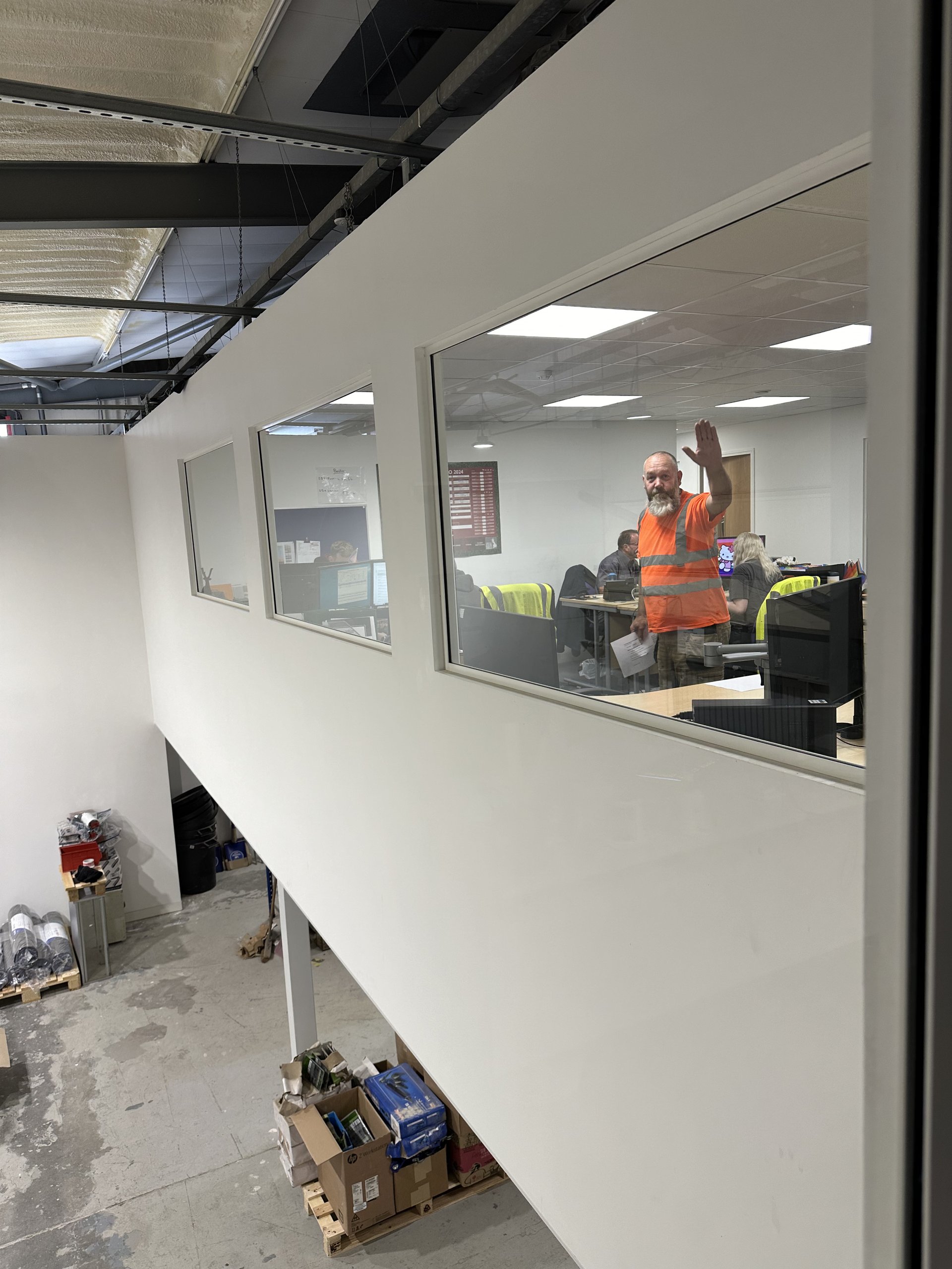 Office Mezzanine Floor – Fire Rated Wall