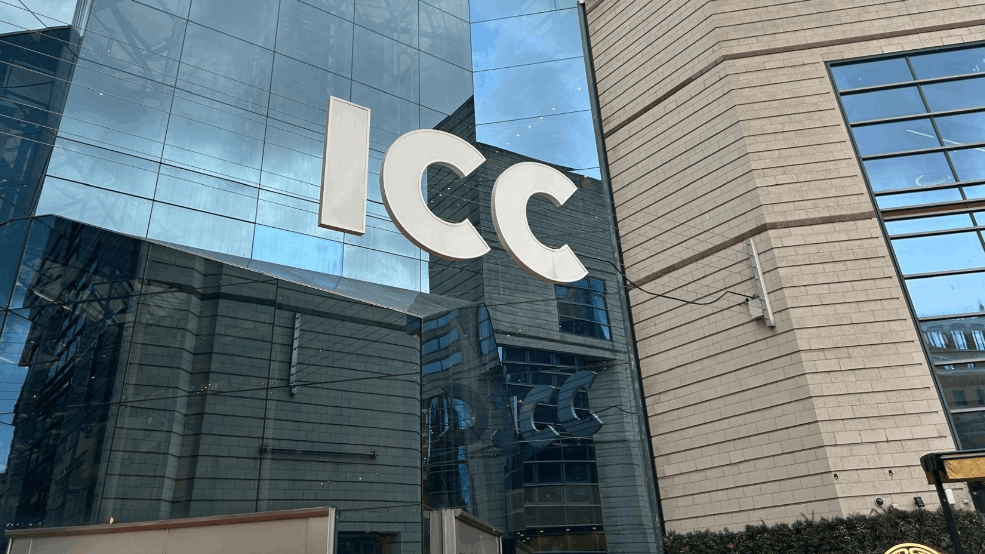 Exterior of the icc birmingham building, home to the completed nec media suite office refurbishment project