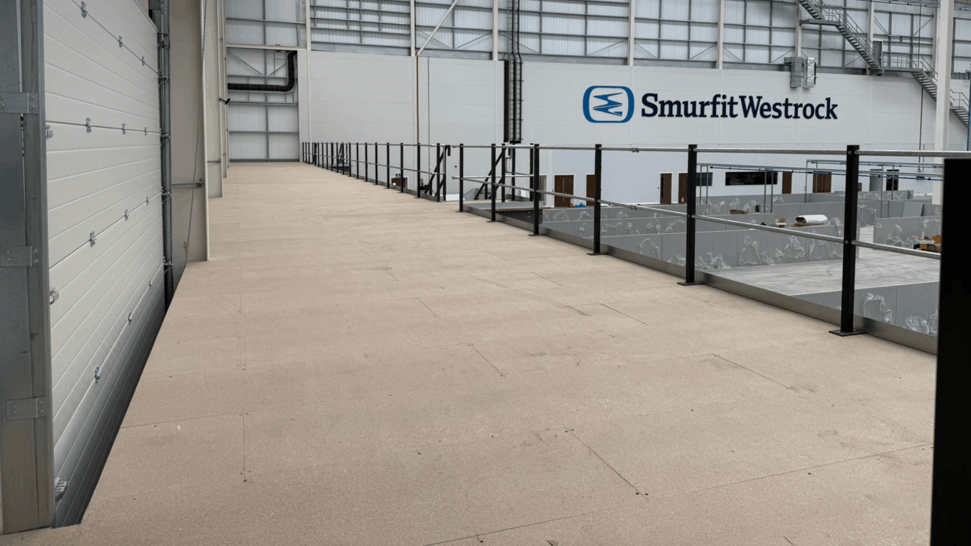 Large warehouse mezzanine floor installed for smurfit westrock to create additional usable space
