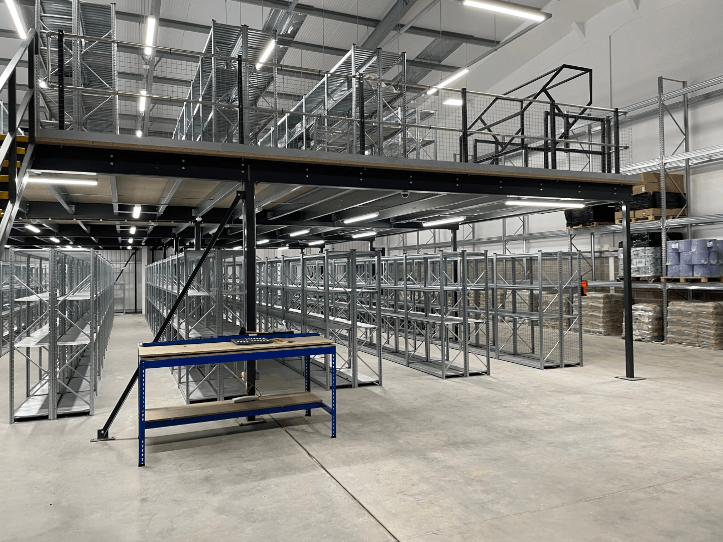 Mezzanine floor and unirack shelving installed at cromwell tools bristol hub warehouse