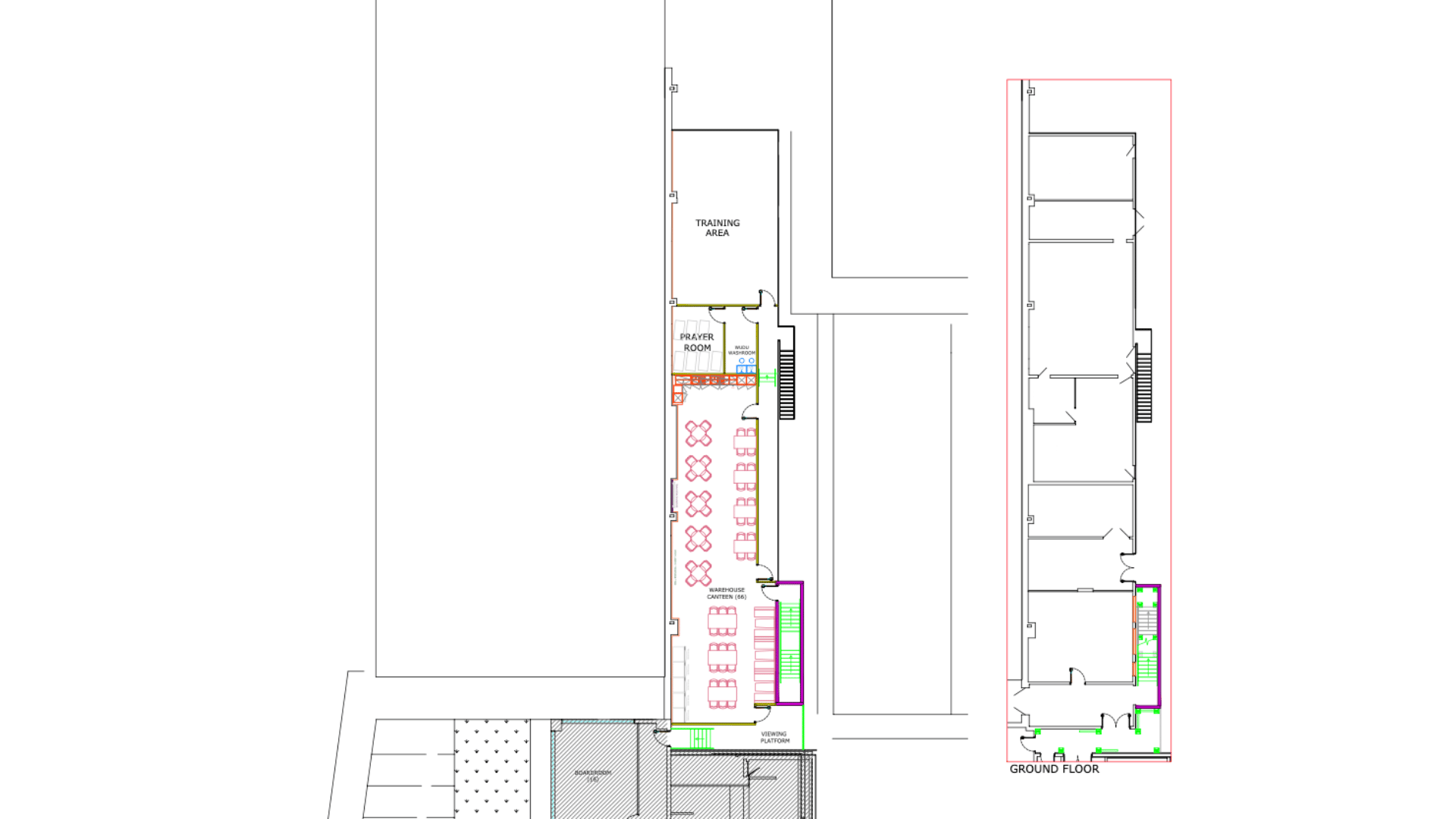 Cad drawing for the sertec welfare refurbishment project