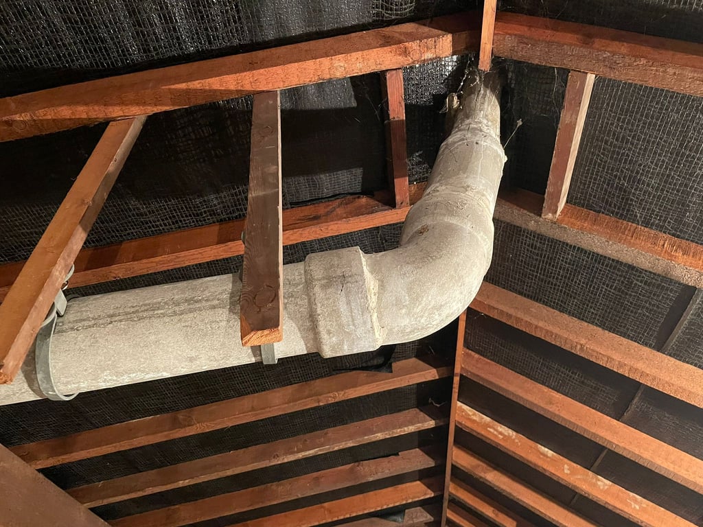 Loft asbestos pipe cement