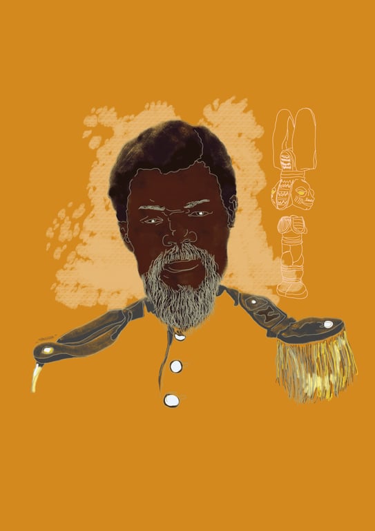 Retrato de Dom Obá II, personagem histórico da resistência brasileira