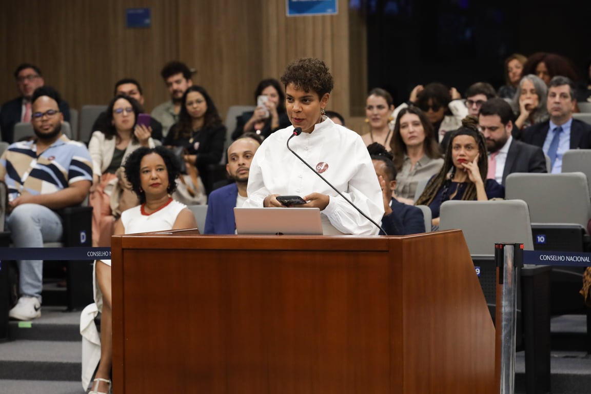 Imagem da inauguração da exposição no CNJ
