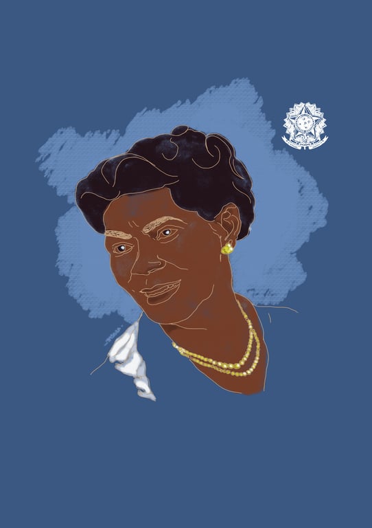 Retrato de Laudelina Campos, personagem histórico da resistência brasileira