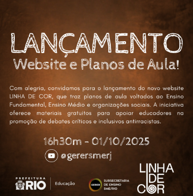 Imagem da matéria: Lançamento do Website e Planos de aula do projeto Linha de Cor