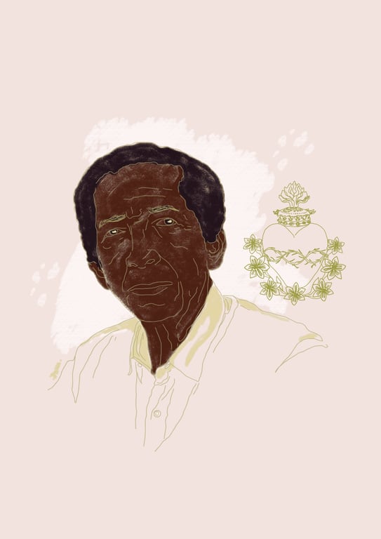 Retrato de Edson Cardoso, personagem histórico da resistência brasileira