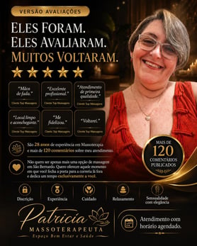 Patricia Massoterapeuta 28 anos de Experiência em todas as categoriSão