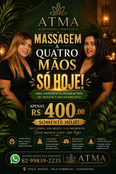 Atma terapias Tântricas.Henrique, Alycia e Devah Massagem a 4 mãos