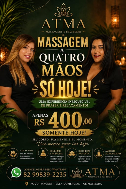 Atma terapias Tântricas.Henrique, Alycia e Devah Massagem a 4 mãos
