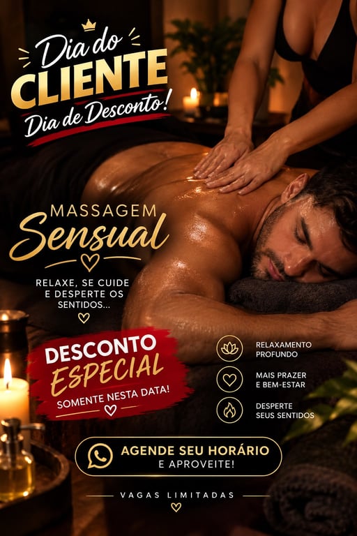 Uma boa massagem pode mudar seu dia, venha descobrir