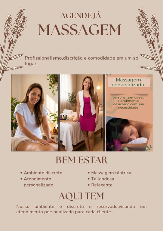 Massagem com Atendimento Personalizado, Discreto e Exclusivo